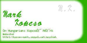 mark kopcso business card
